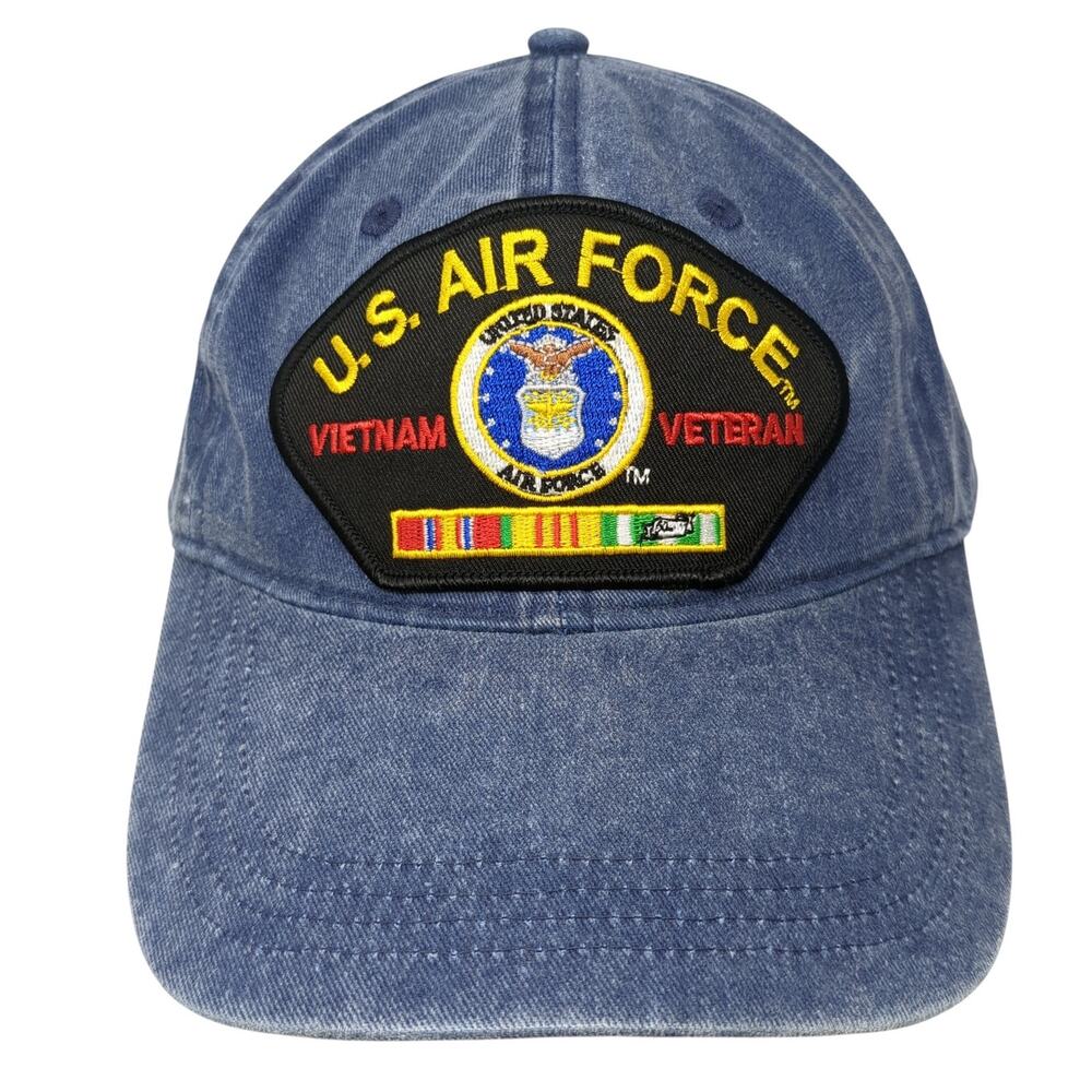 U.S. Air Force Vietnam Veteran Slideback Baseball Cap Blue OS Authentic Pigment